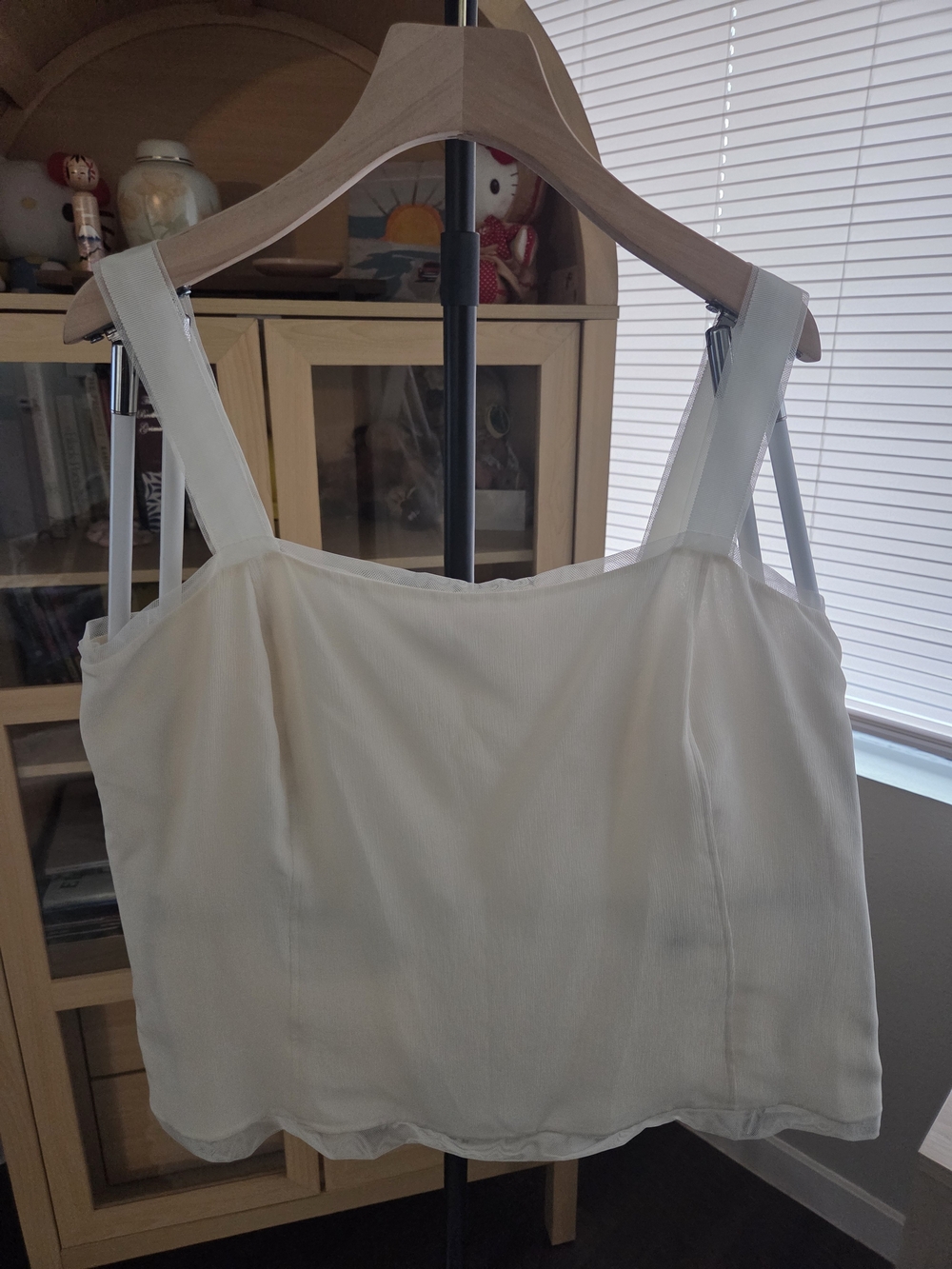 Akris 100% Silk Cream Wide-Strap Camisole Top